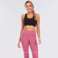 Logo personnalisé Solid Color Sports Bra High Impact Adjudable Pladed Sports Bra